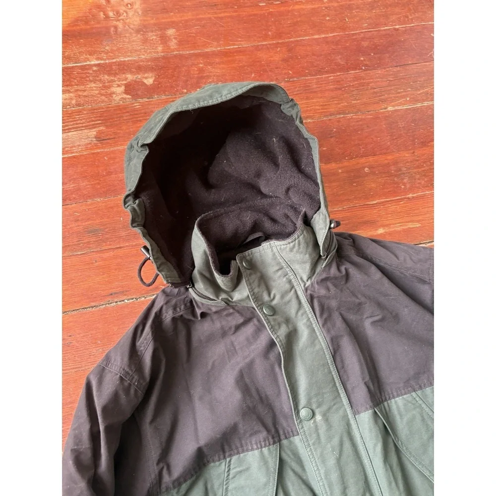 Eddie Bauer Hooded Jacket Chore Barn Coat Parka Mens M Plaid Wool Lined Field